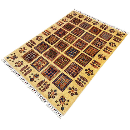 Afghan Khorjin Teppich, Beige, 152x106 cm - German Carpet Shop