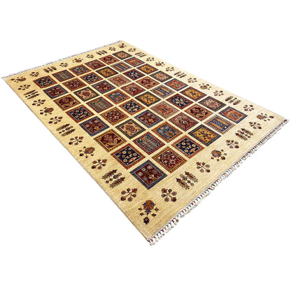 Afghan Khorjin Teppich, Beige, 261x182 cm - German Carpet Shop