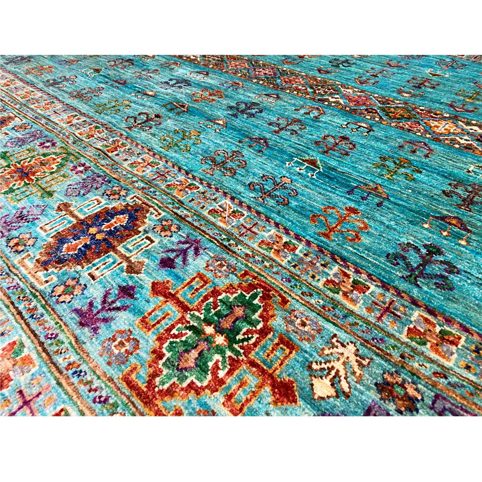 Afghan Khorjin Teppich, Teal, 201x153 cm - German Carpet Shop