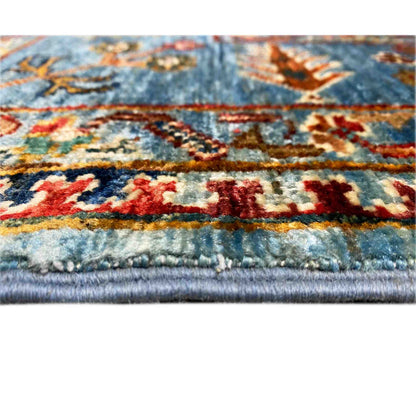 Afghan Khorjin Teppich, Blau, 202x151 cm - German Carpet Shop