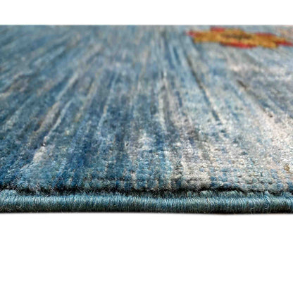 Afghan Khorjin Teppich, Blau, 298x204 cm - German Carpet Shop