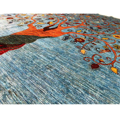 Afghan Khorjin Teppich, Blau, 298x204 cm - German Carpet Shop