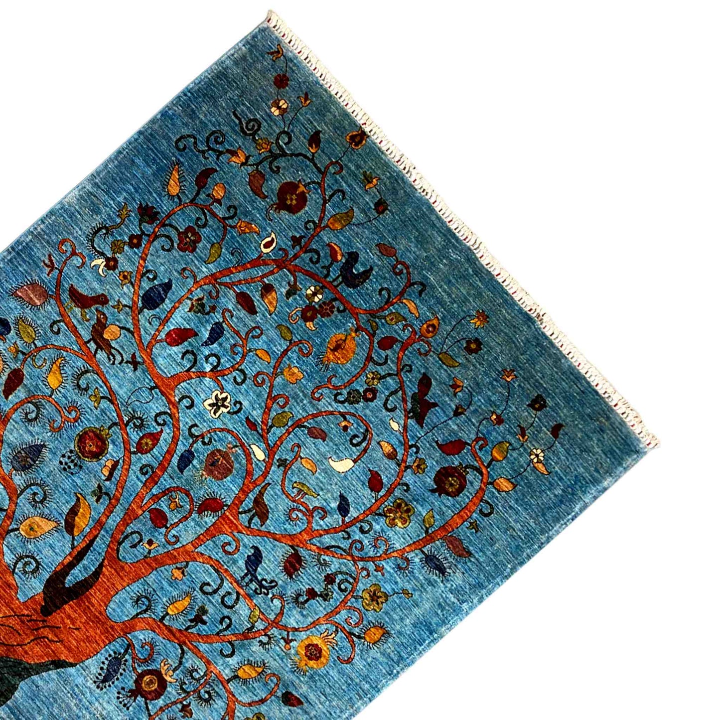 Afghan Khorjin Teppich, Blau, 298x204 cm - German Carpet Shop