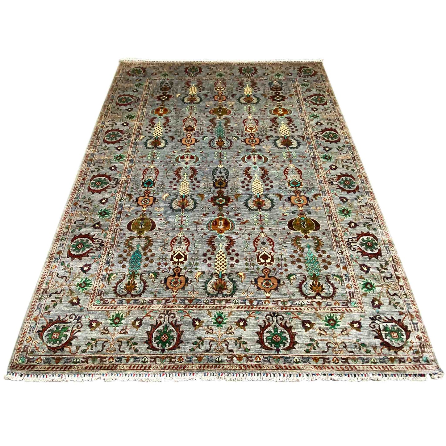 Afghan Khorjin Teppich – Grau, 348x254 cm - German Carpet Shop