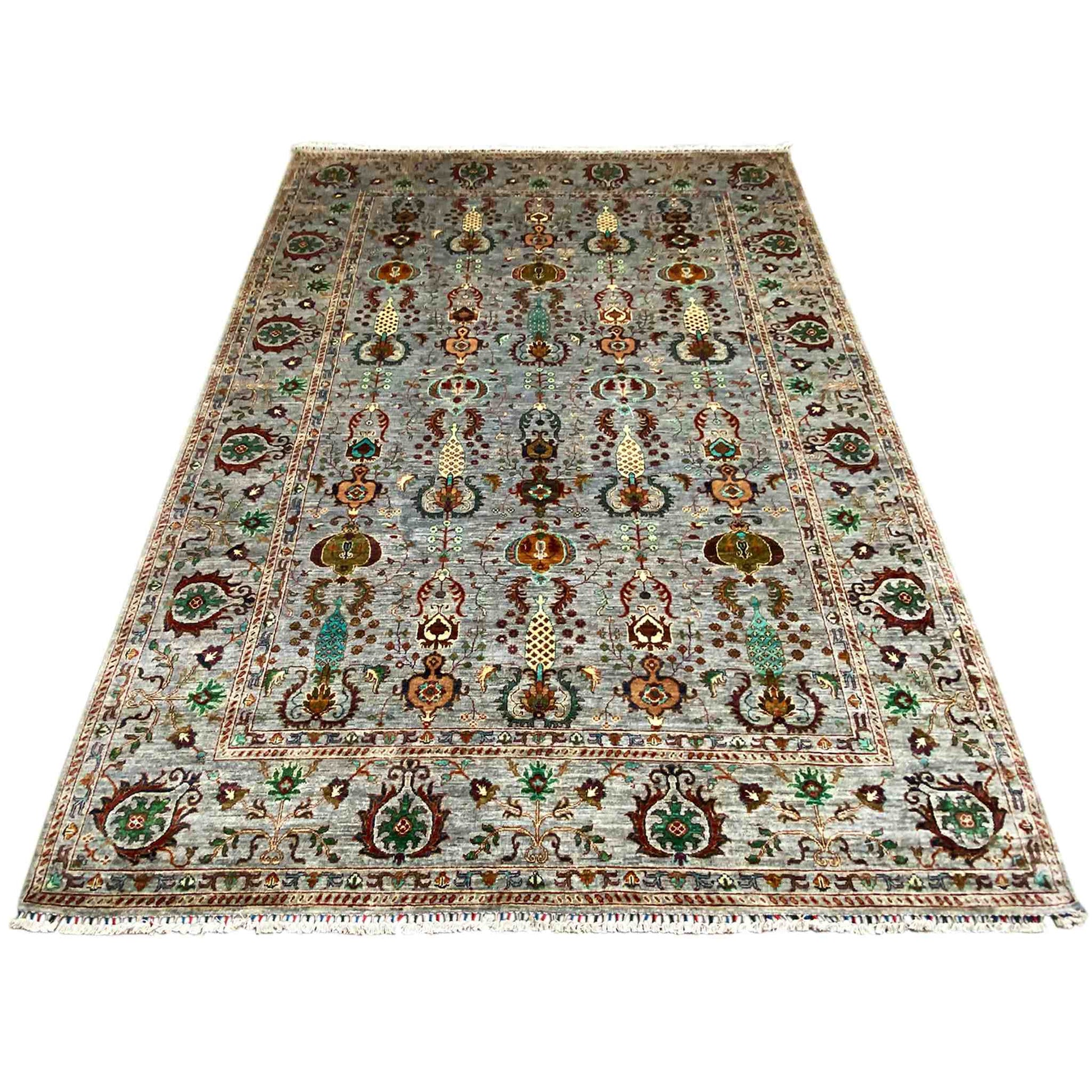Afghan Khorjin Teppich – Grau, 348x254 cm - German Carpet Shop