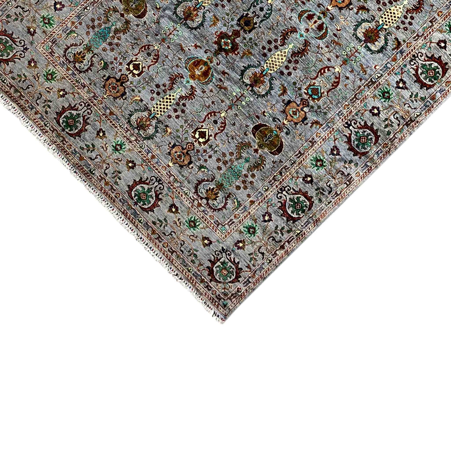 Afghan Khorjin Teppich – Grau, 348x254 cm - German Carpet Shop