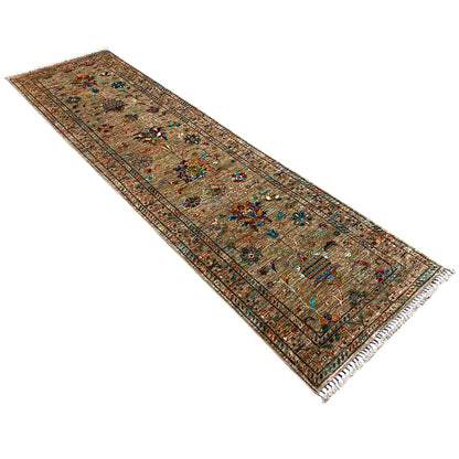 Afghan Khorjin Läufer Teppich – Braun, 295x85 cm - German Carpet Shop