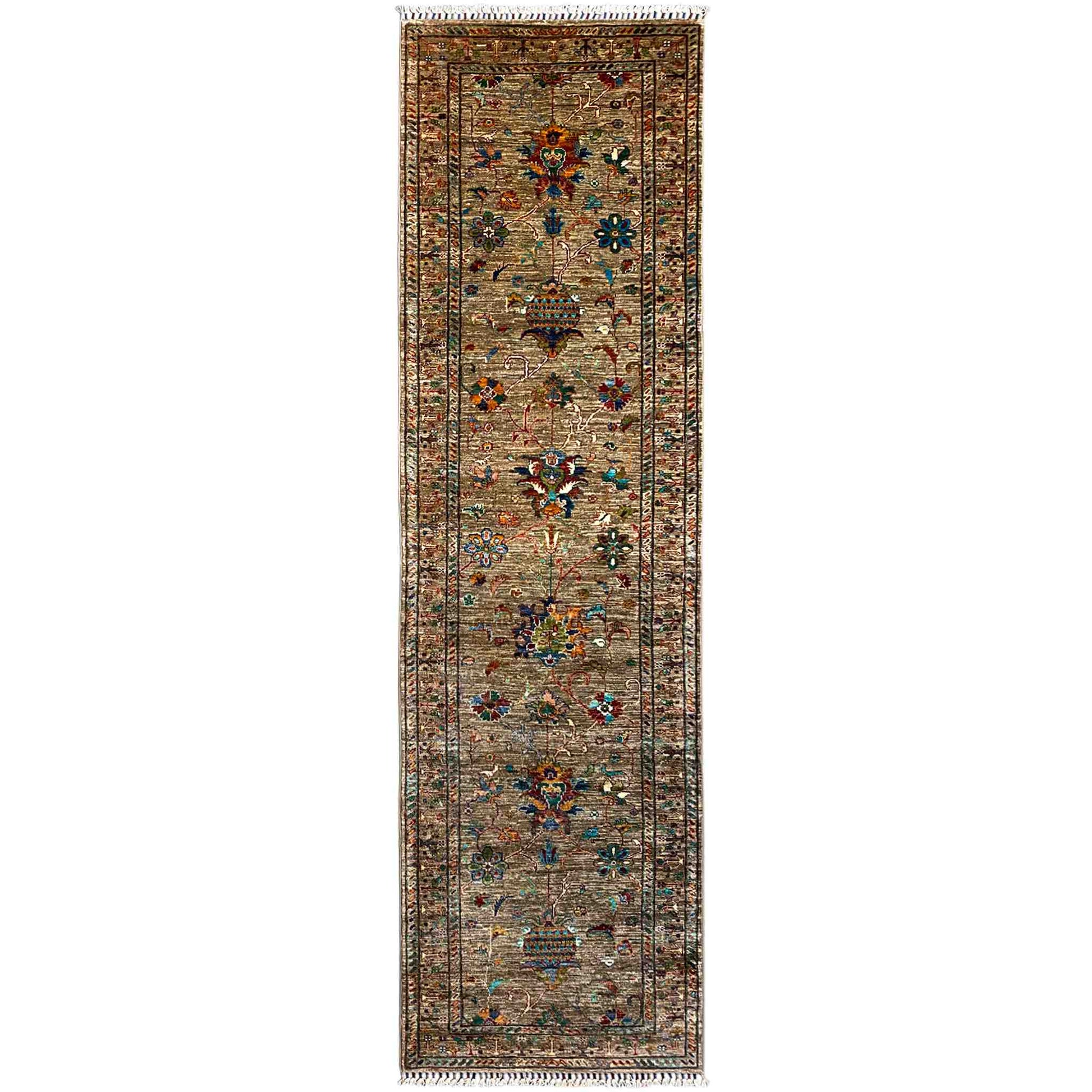 Afghan Khorjin Läufer Teppich – Braun, 295x85 cm - German Carpet Shop