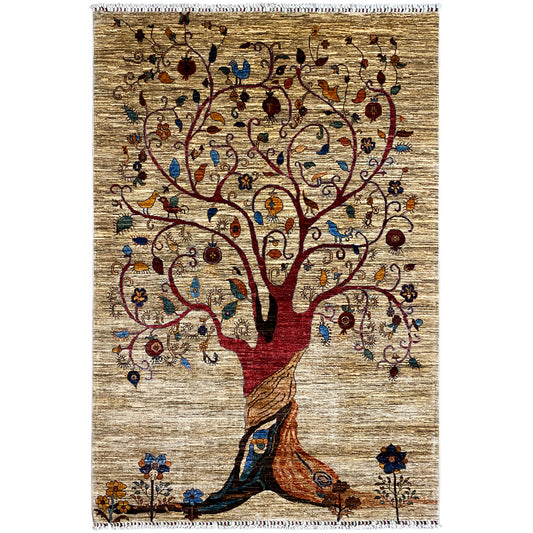 Handgeknüpfter Lebensbaum Teppich 250x177 cm - German Carpet Shop