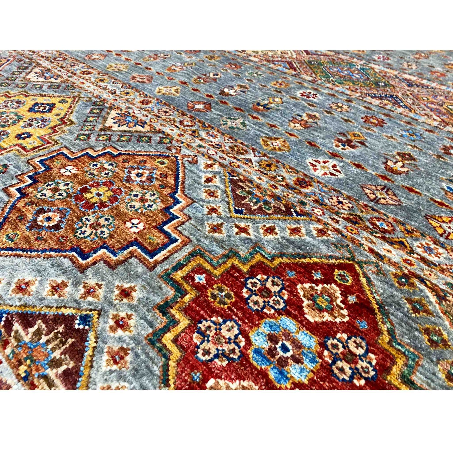 Khorjin-Teppich - Geometrisches Stammesdesign, 217x162 cm - German Carpet Shop