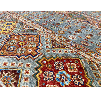 Khorjin-Teppich - Geometrisches Stammesdesign, 217x162 cm - German Carpet Shop