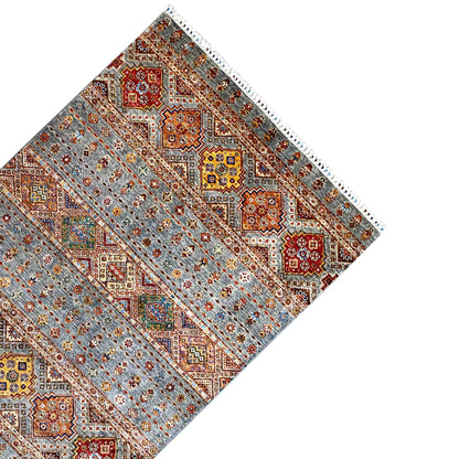 Khorjin-Teppich - Geometrisches Stammesdesign, 217x162 cm - German Carpet Shop