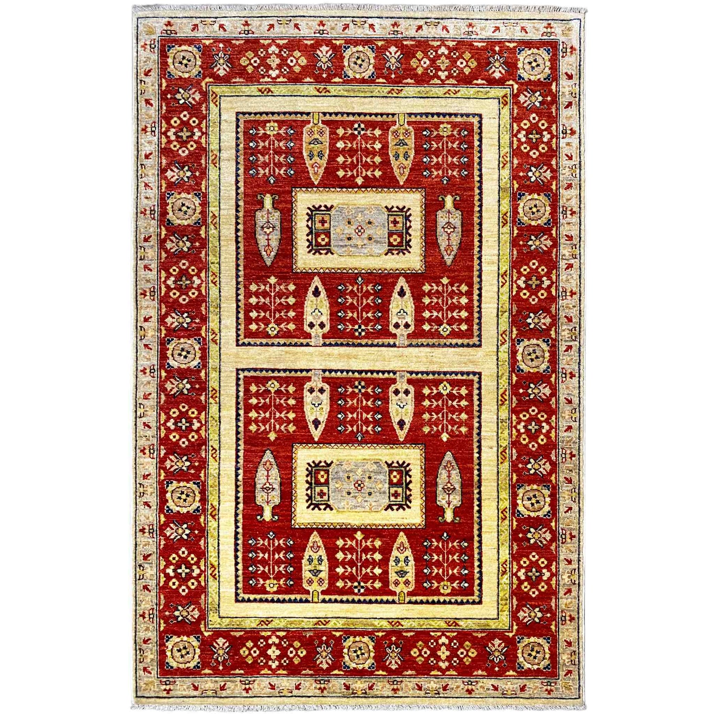 Khorjin-Teppich - Rustikaler Charme & Stammes-Eleganz, 182x119 cm - German Carpet Shop