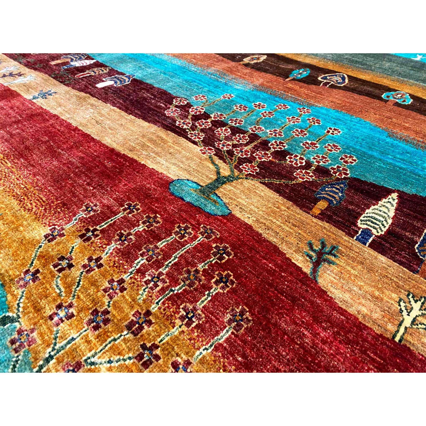 Khorjin-Teppich - Landschafts- und Lebensbaum-Design, 204x157 cm - German Carpet Shop