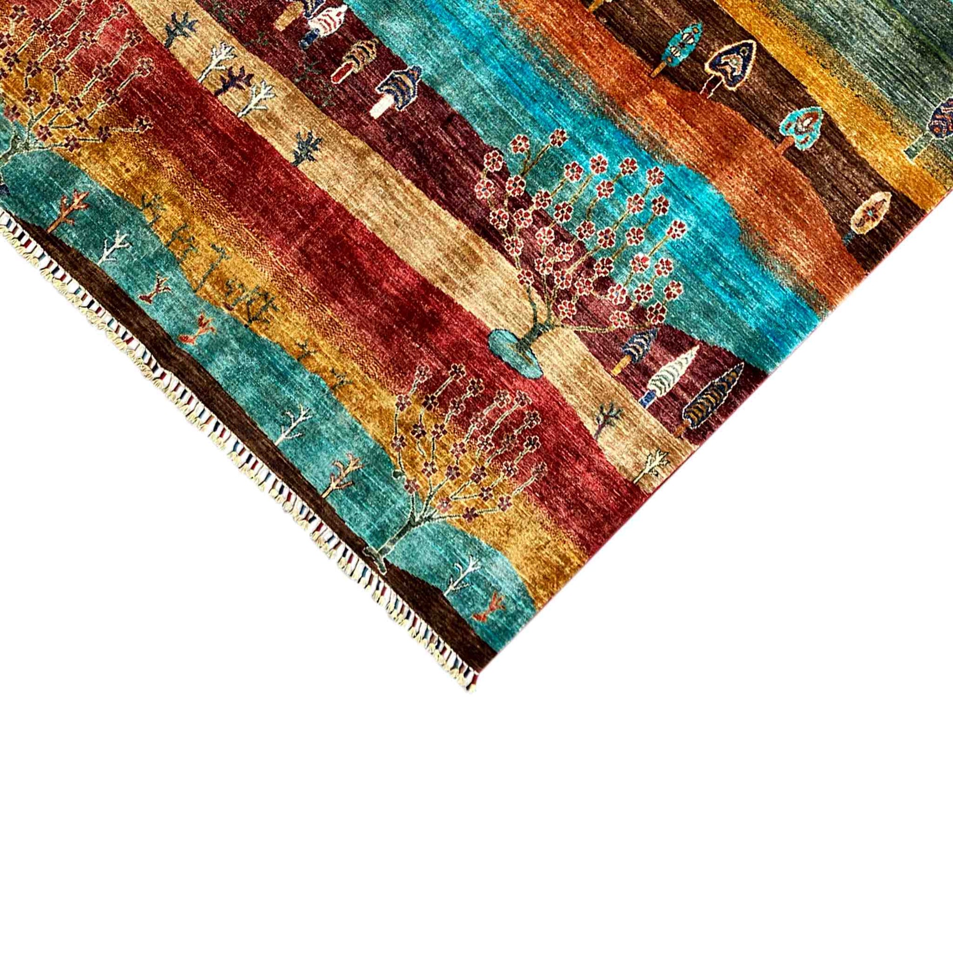 Khorjin-Teppich - Landschafts- und Lebensbaum-Design, 204x157 cm - German Carpet Shop