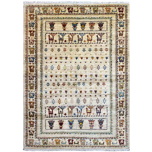 Khorjin Teppich - Helle Eleganz & Stammesmotive, 207x157 cm - German Carpet Shop