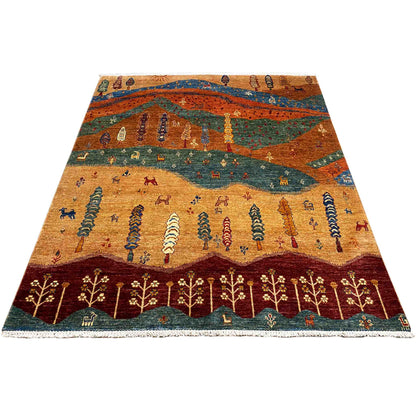 Khorjin Teppich - Verzaubertes Landschaftsdesign, 202x177 cm - German Carpet Shop