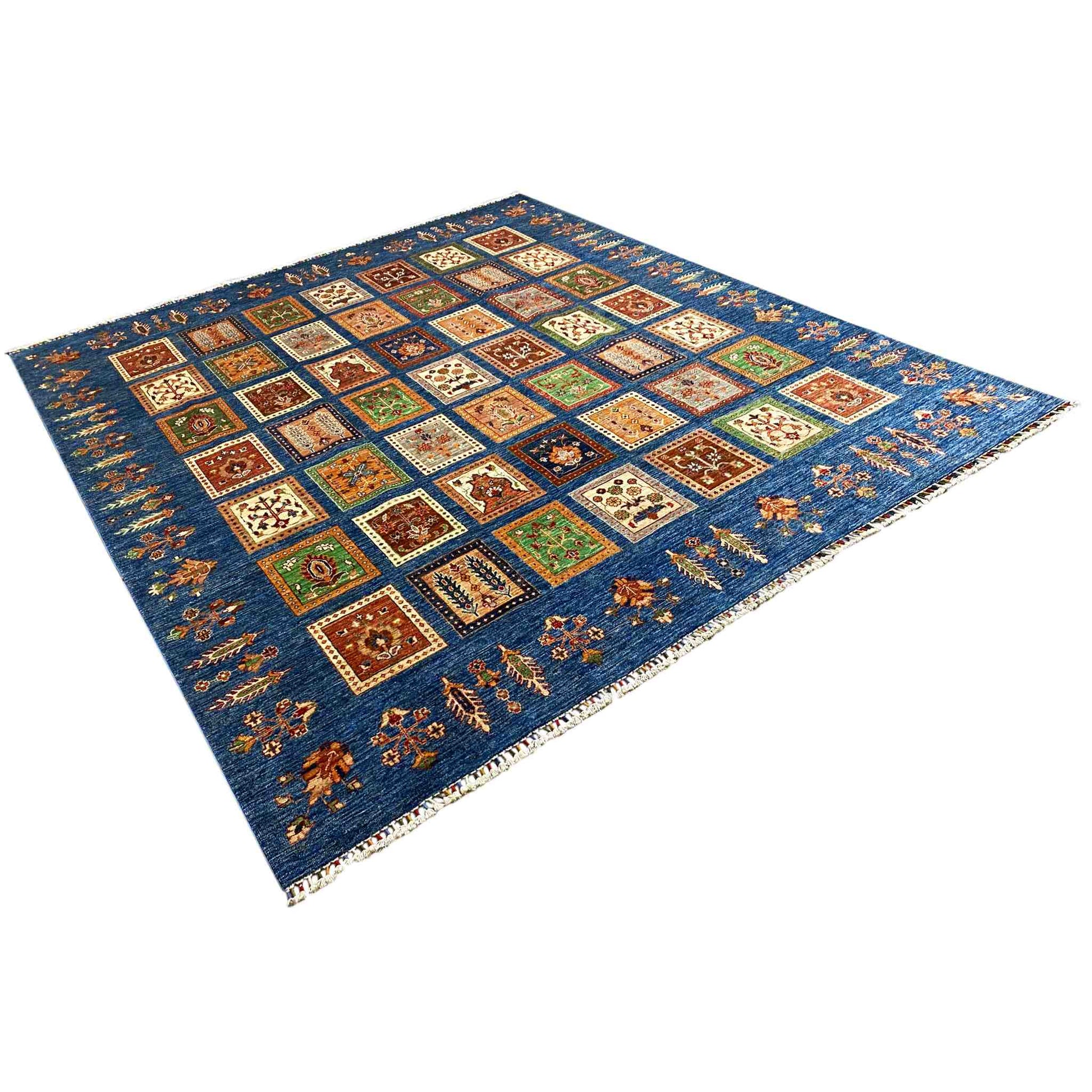 Khorjin Teppich - Paneeldesign, Tiefblaue Eleganz, 290x254 cm - German Carpet Shop