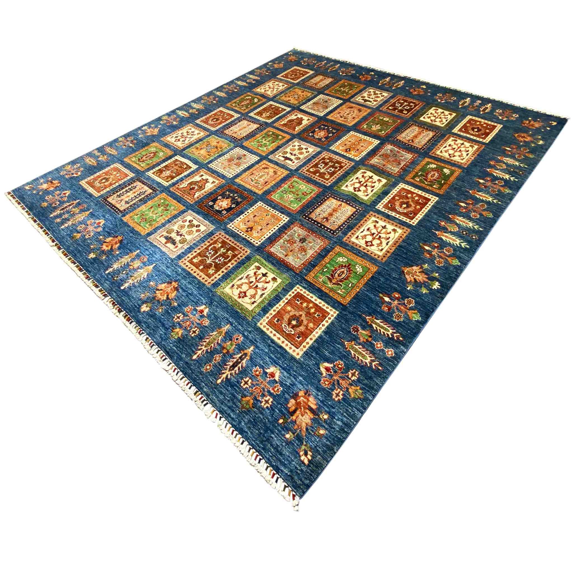 Khorjin Teppich - Paneeldesign, Tiefblaue Eleganz, 290x254 cm - German Carpet Shop