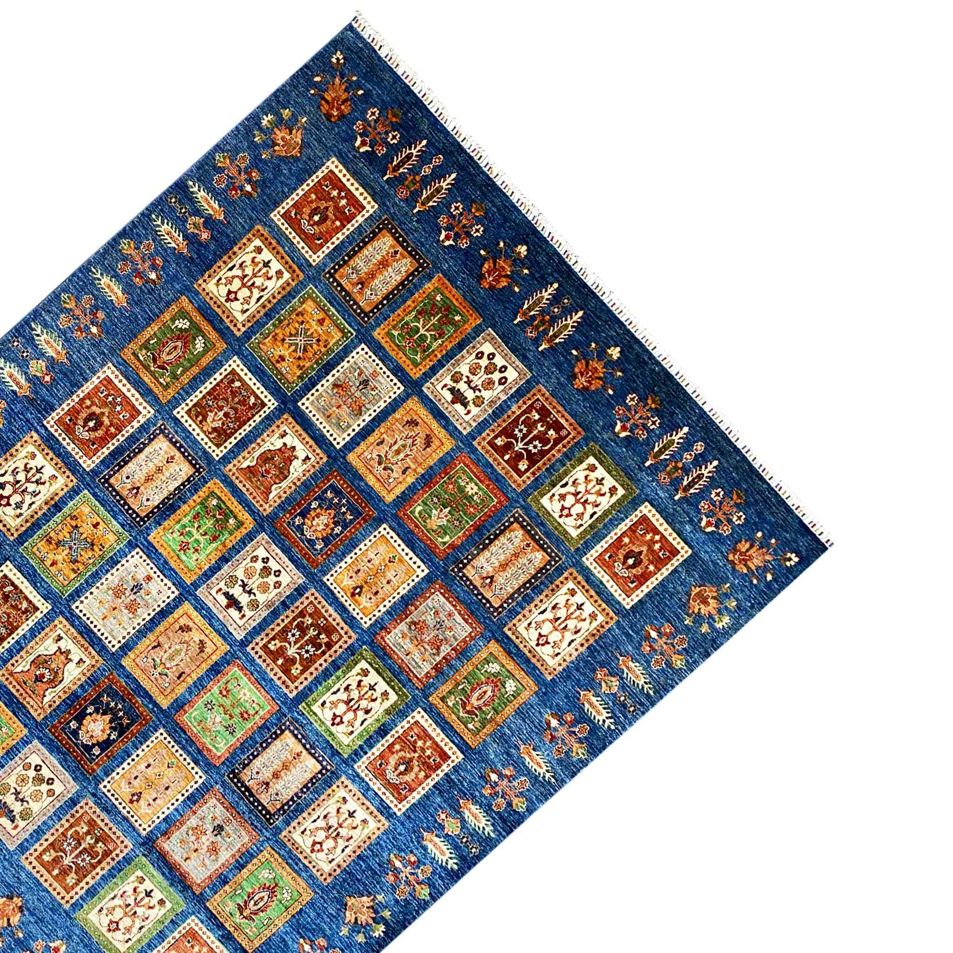 Khorjin Teppich - Paneeldesign, Tiefblaue Eleganz, 290x254 cm - German Carpet Shop