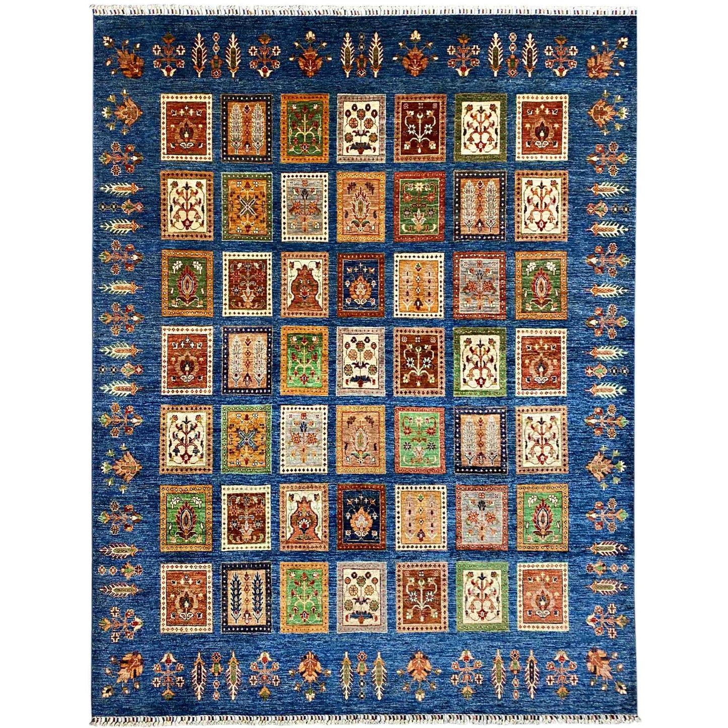 Khorjin Teppich - Paneeldesign, Tiefblaue Eleganz, 290x254 cm - German Carpet Shop