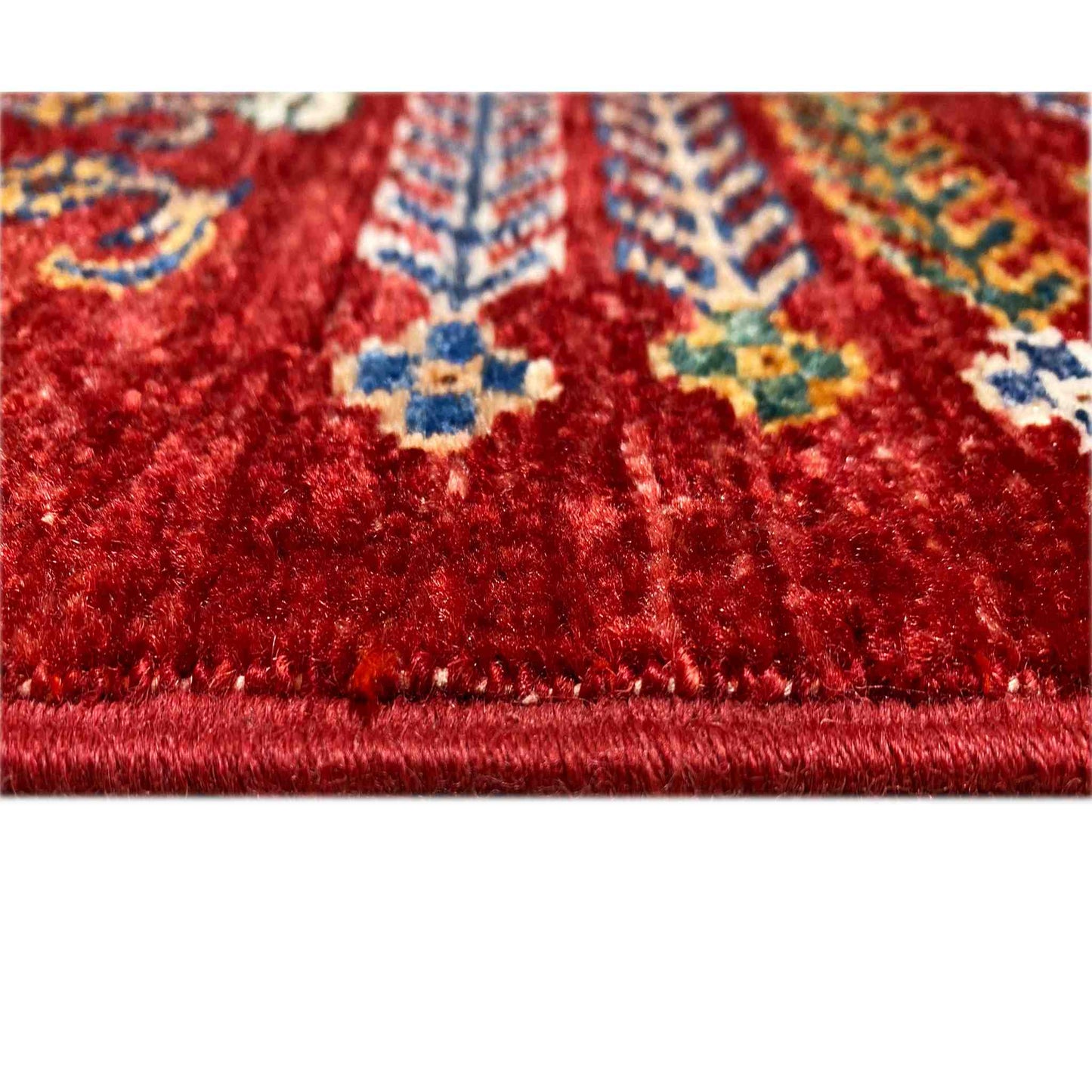Khorjin Teppich - Reiches Rotes Paneeldesign, Komplizierte Motive, 210x157 cm - German Carpet Shop