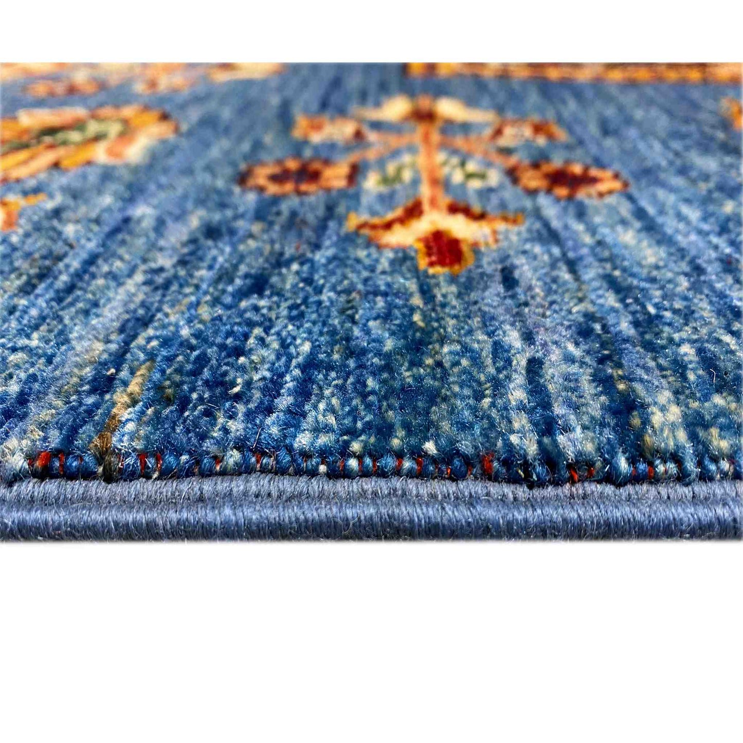 Khorjin Teppich - Azurblaues Paneeldesign, Komplizierte Motive, 208x153 cm - German Carpet Shop