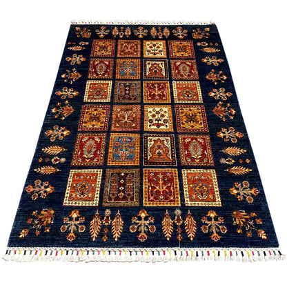 Afghan Khorjin Teppich - Handgesponnene Wolle, 125x91 cm - German Carpet Shop