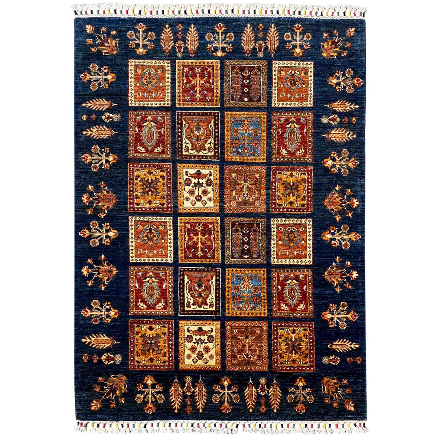 Afghan Khorjin Teppich - Handgesponnene Wolle, 125x91 cm - German Carpet Shop