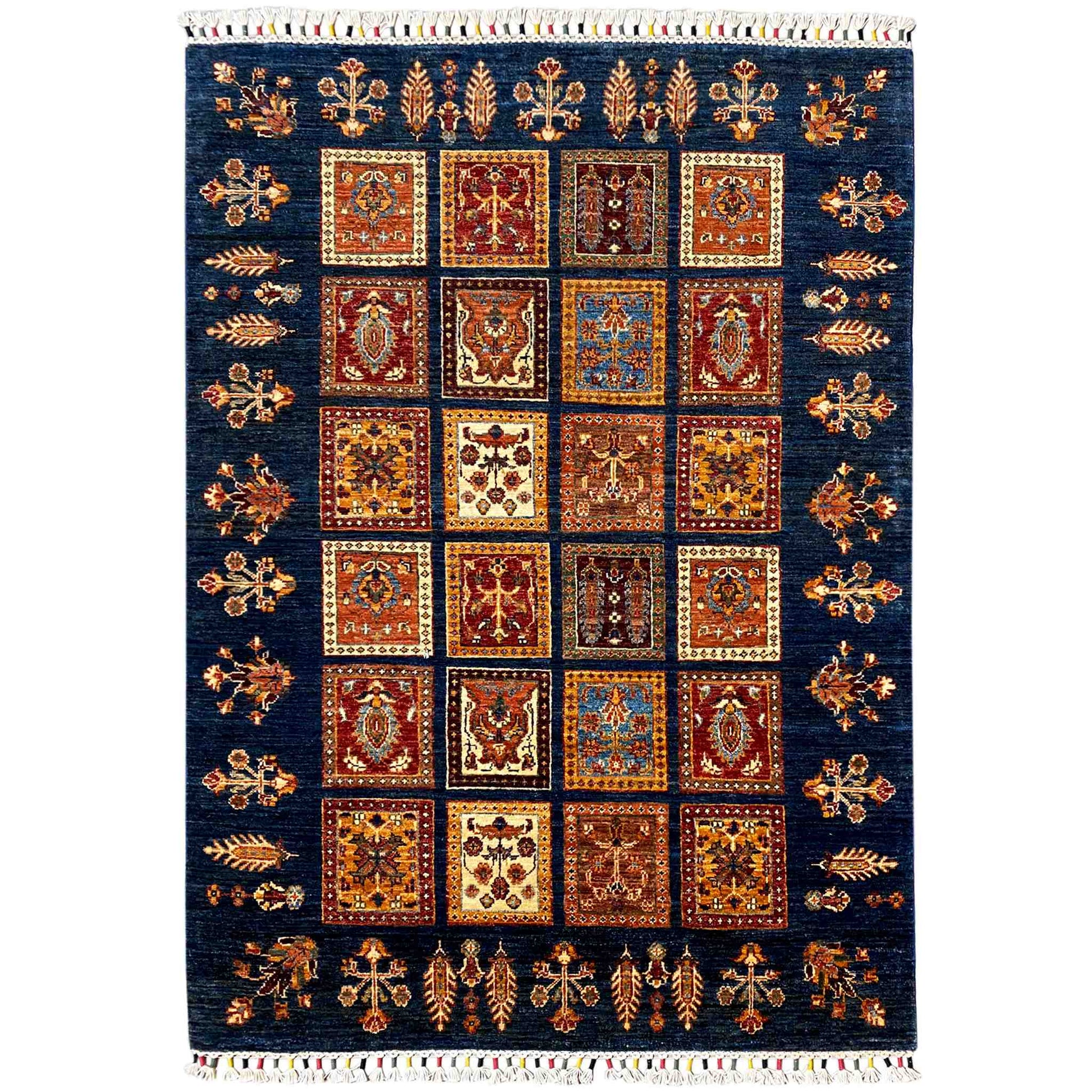 Afghan Khorjin Teppich - Handgesponnene Wolle, 125x91 cm - German Carpet Shop
