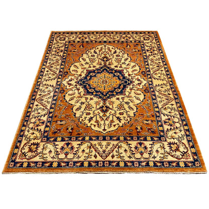 Khorjin-Teppich - Medaillon- und Blumendesign, 208x152 cm - German Carpet Shop