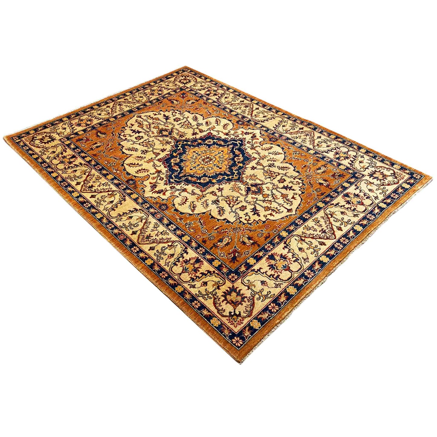 Khorjin-Teppich - Medaillon- und Blumendesign, 208x152 cm - German Carpet Shop