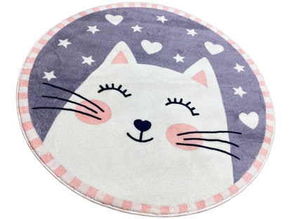 Tapis rond pour enfants Chat, 100 cm