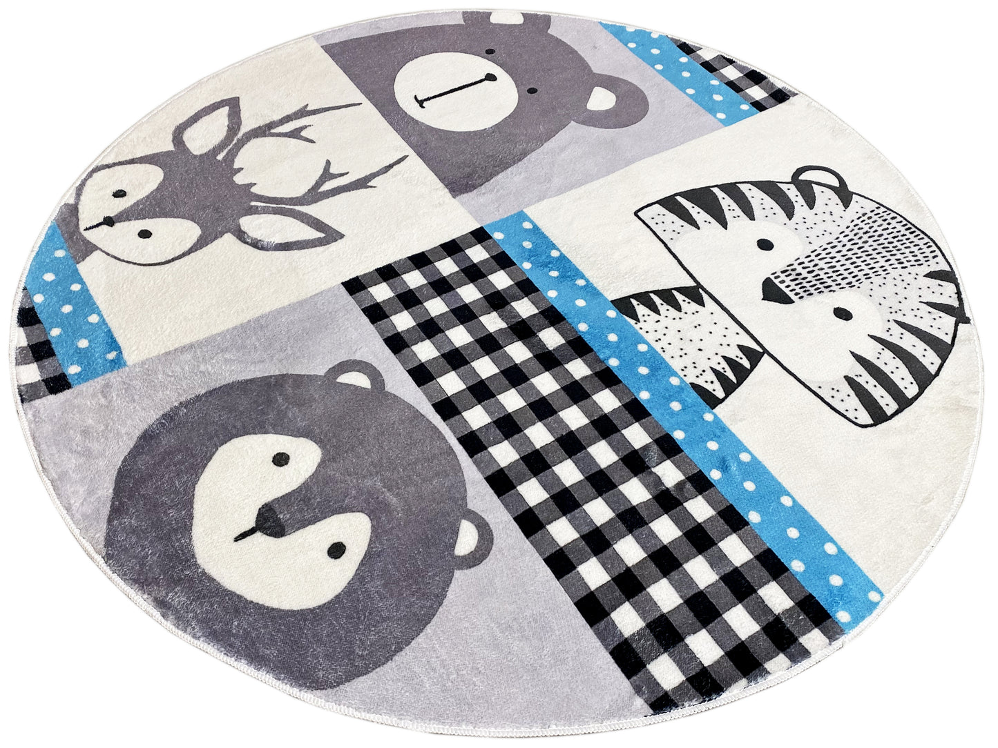 Tapis rond pour enfants Animaux, 160 cm