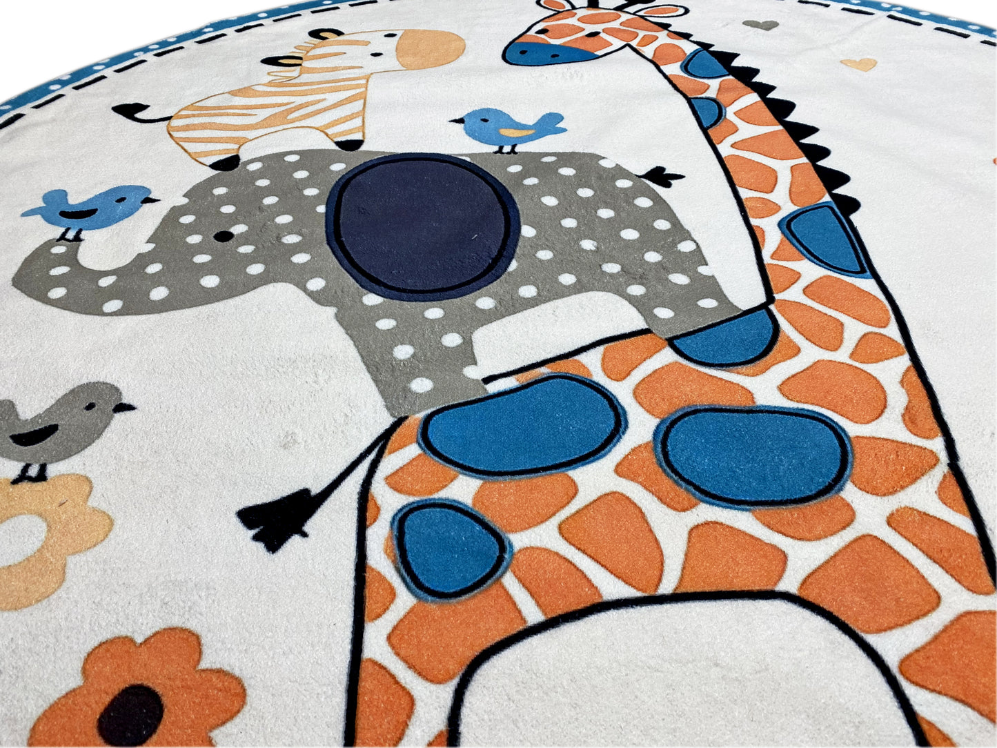 Alfombra infantil redonda Animales, 120 cm
