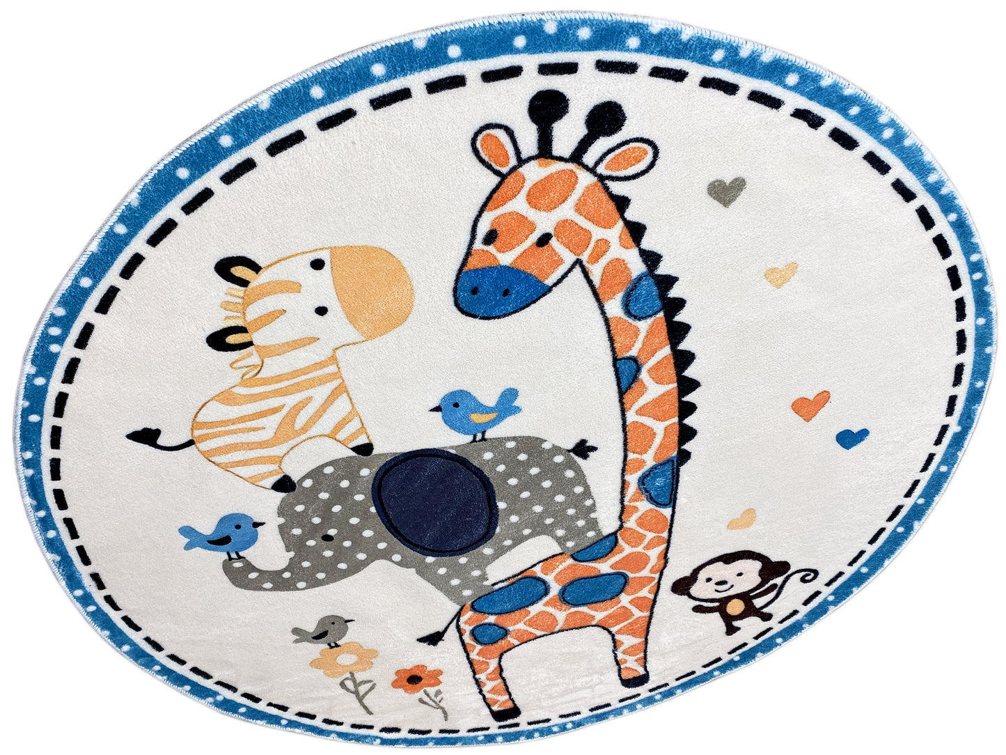 Alfombra infantil redonda Animales, 160 cm