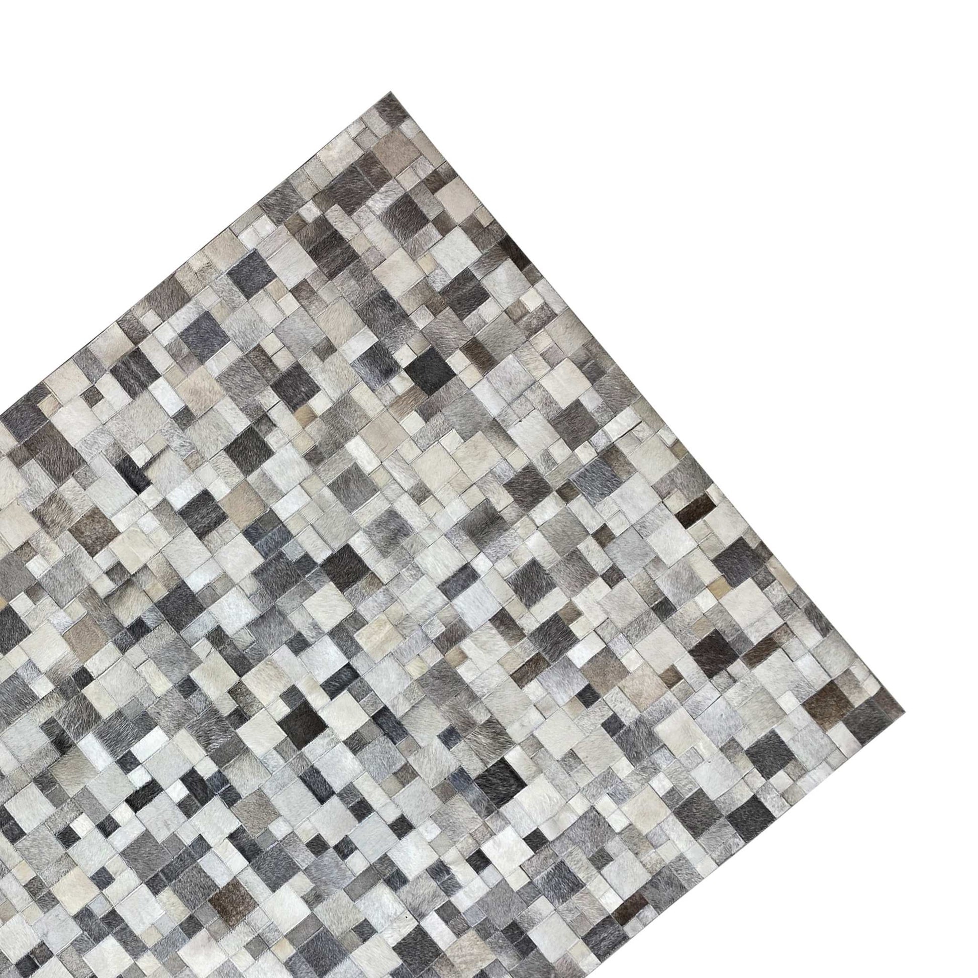 Premium Kalbsleder Teppich 228x161 cm – Moderner Geometrischer Stil - German Carpet Shop