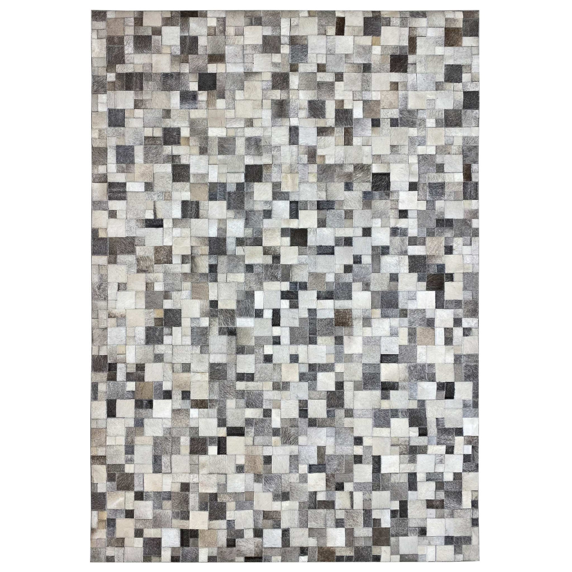 Premium Kalbsleder Teppich 228x161 cm – Moderner Geometrischer Stil - German Carpet Shop