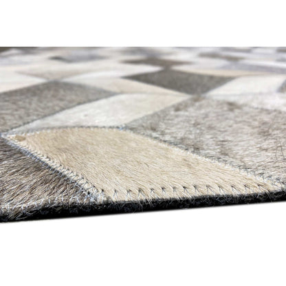 Geometrischer Kalbsleder-Teppich – 249x157 cm – Rutschfeste Rückseite - German Carpet Shop