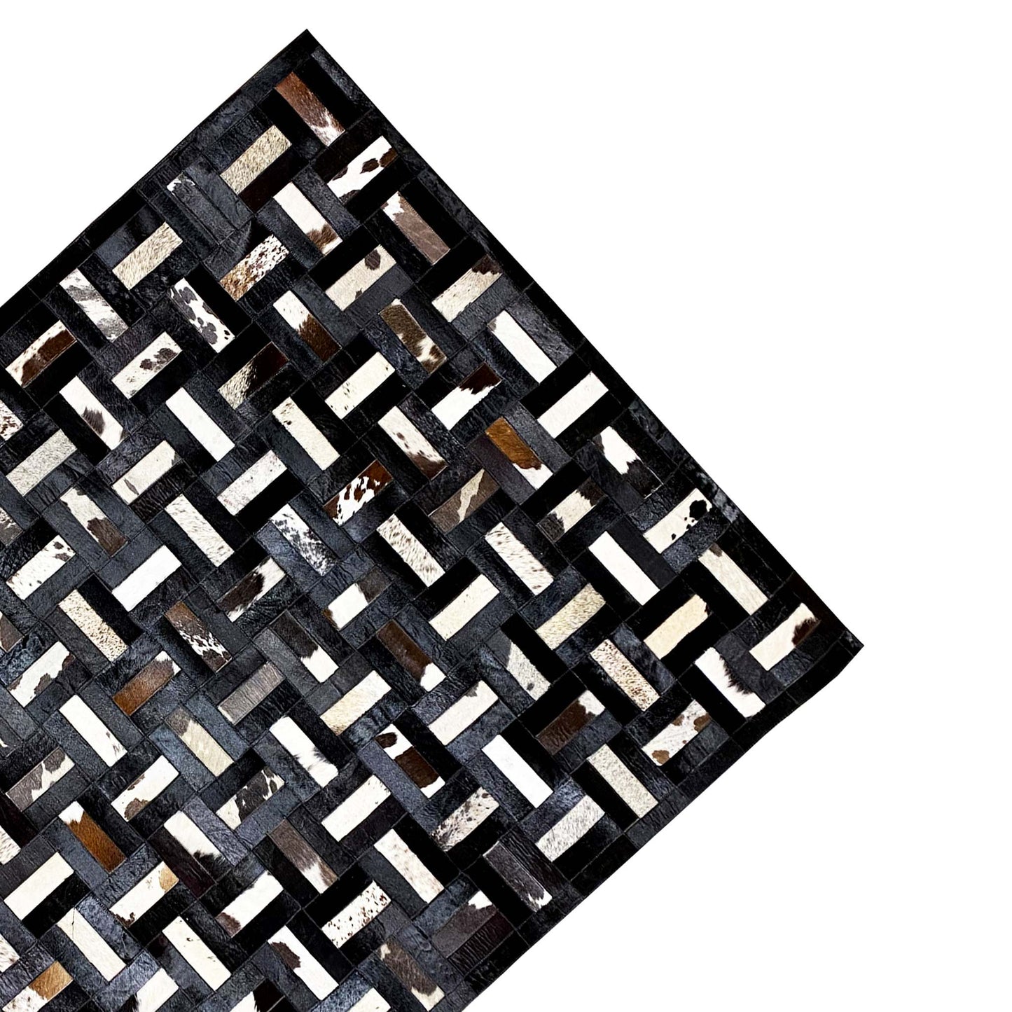 Geometrischer Kalbslederteppich 160x248 cm - German Carpet Shop