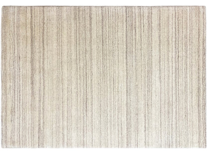 Gabbeh-Loom-Teppich mit feinem Streifenmuster, hellbeige-grau, rechteckig