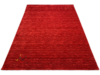 Loom Luri Teppich in Rot mit kurzem Flor, rechteckig, gleichmäßige Struktur.