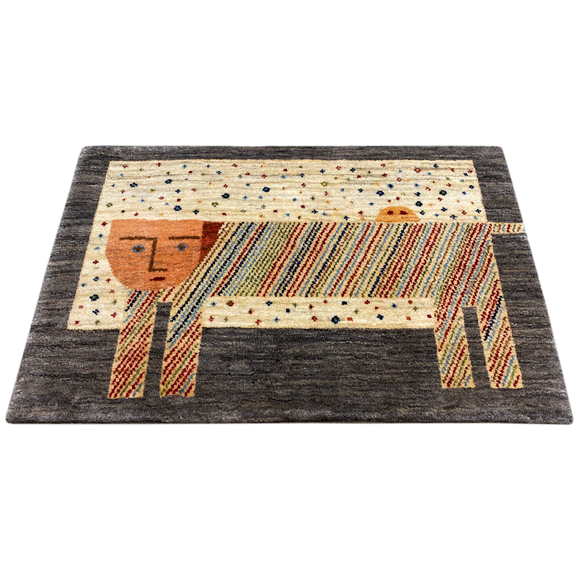 Löwen Gabbeh Teppich 100x65 cm - German Carpet Shop