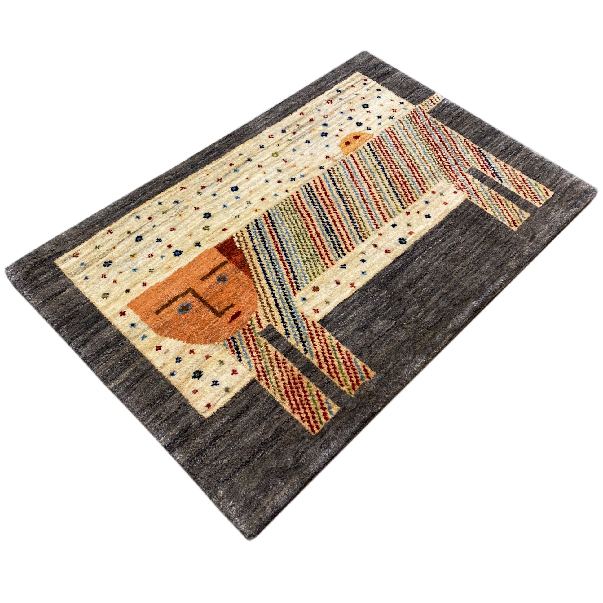 Löwen Gabbeh Teppich 100x65 cm - German Carpet Shop