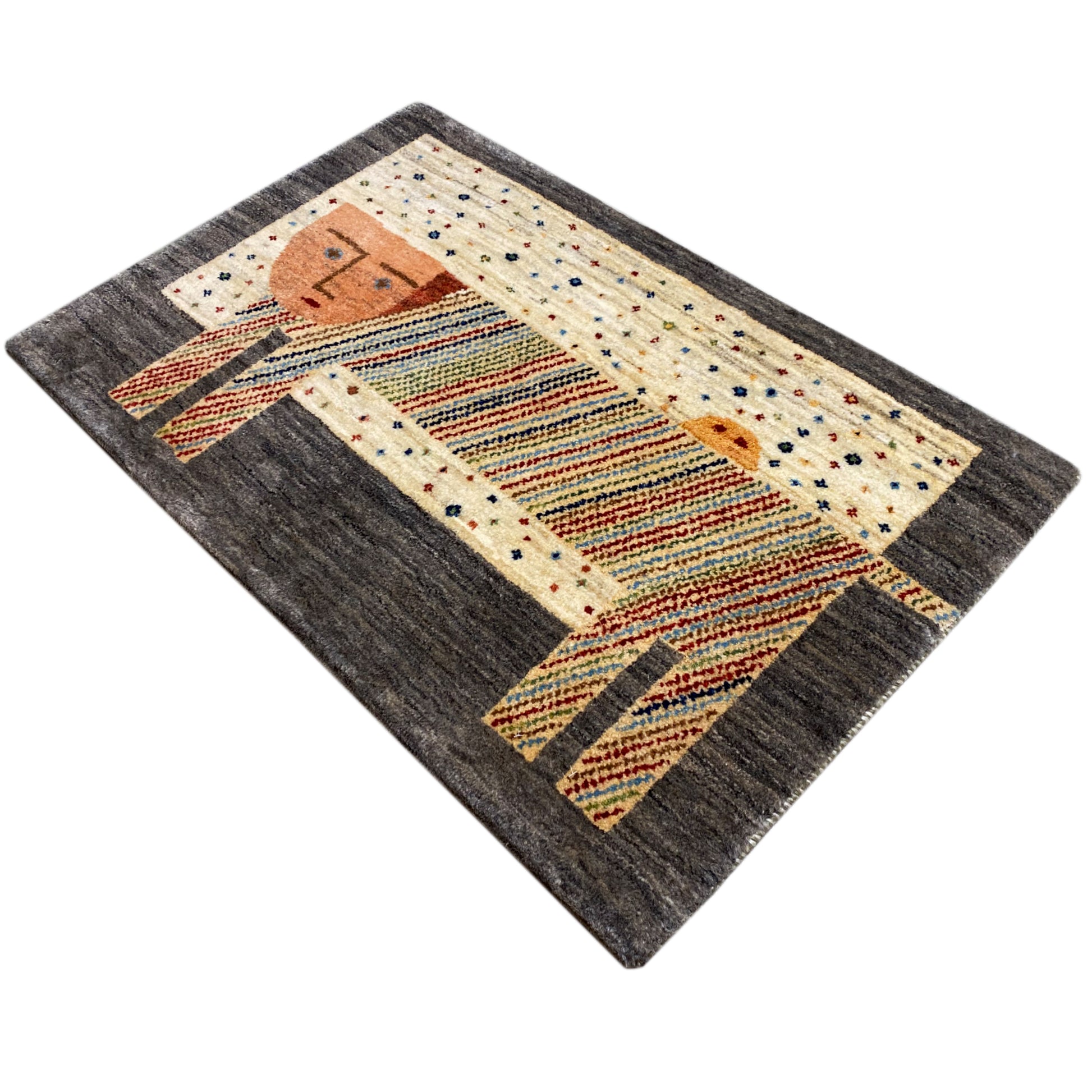 Löwen Gabbeh Teppich 100x65 cm - German Carpet Shop