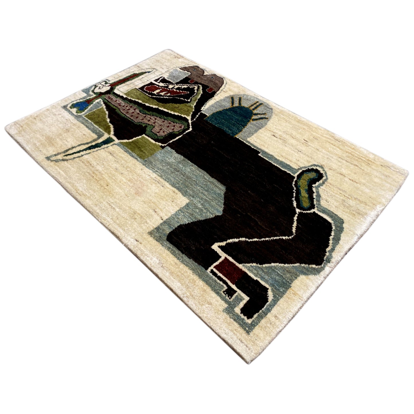 Löwen Gabbeh Teppich 117x80 cm - German Carpet Shop