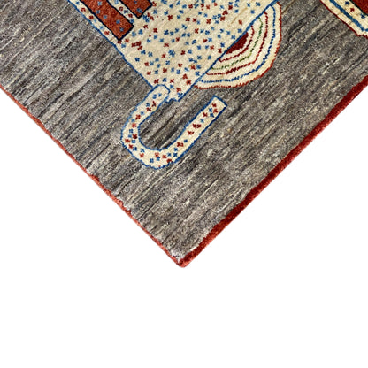 Löwen Gabbeh Teppich 117x79 cm - German Carpet Shop