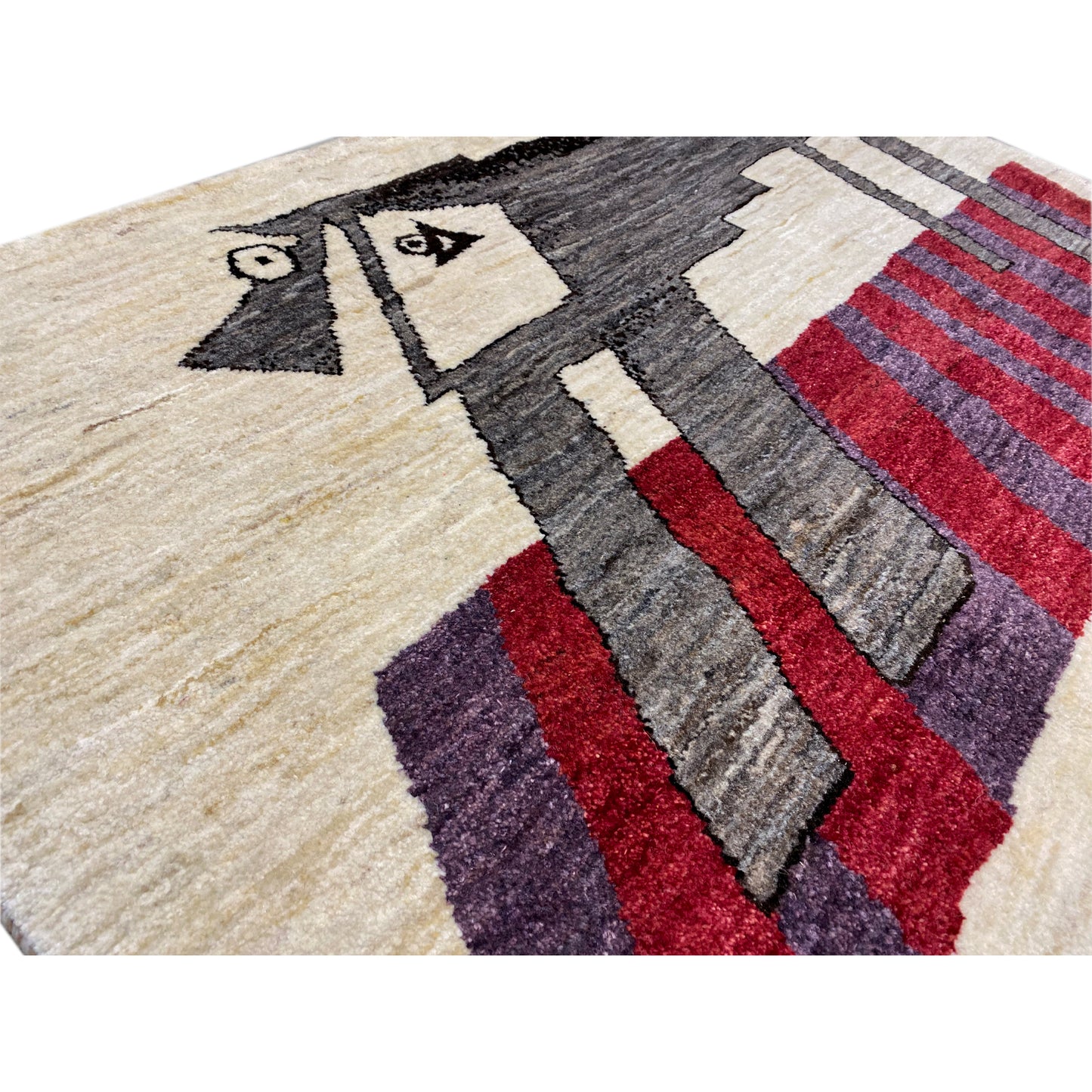 Beiger Gabbeh Teppich 118x80 cm - German Carpet Shop