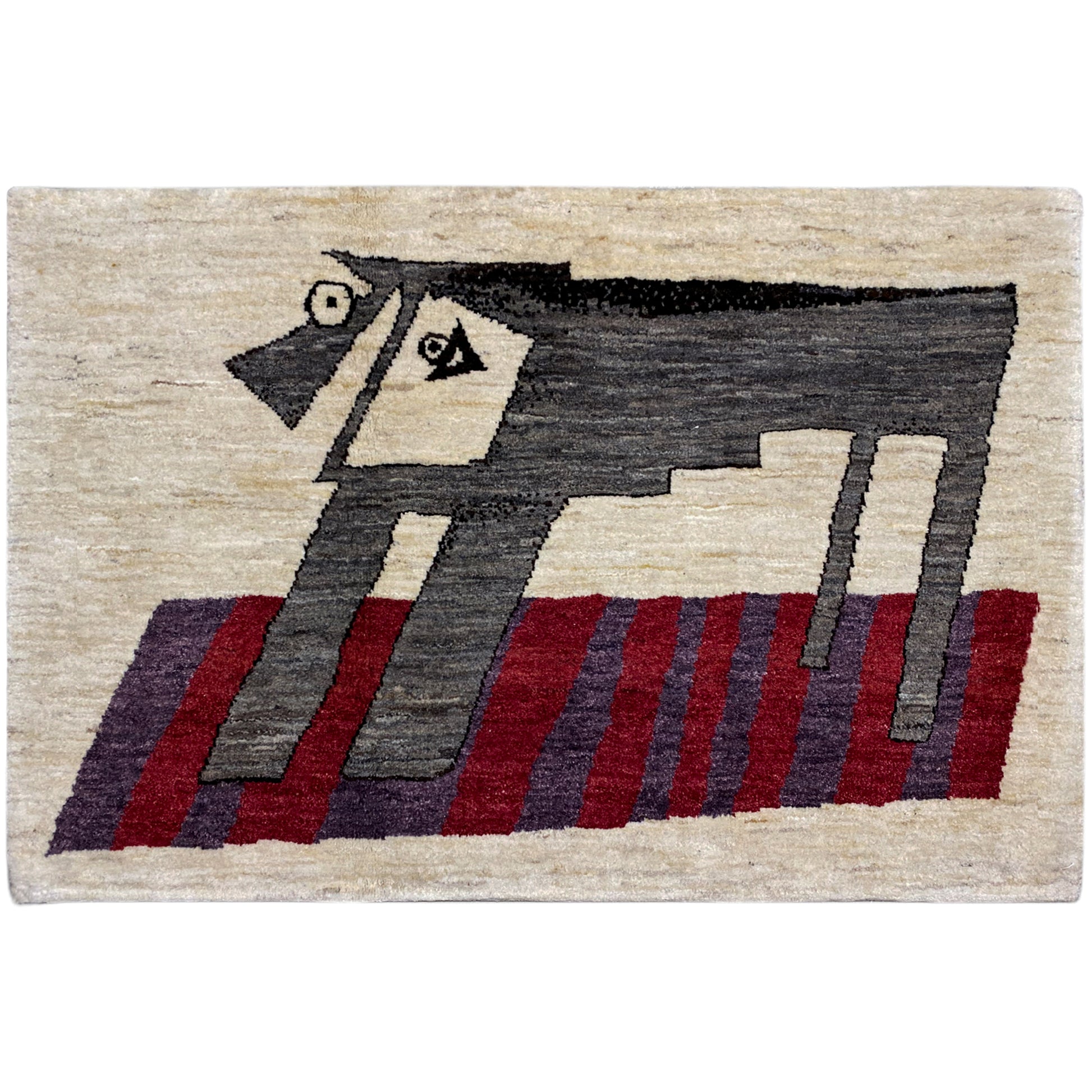 Beiger Gabbeh Teppich 118x80 cm - German Carpet Shop