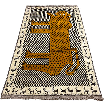 Gabbeh Teppich Leopard 182x108 cm - German Carpet Shop